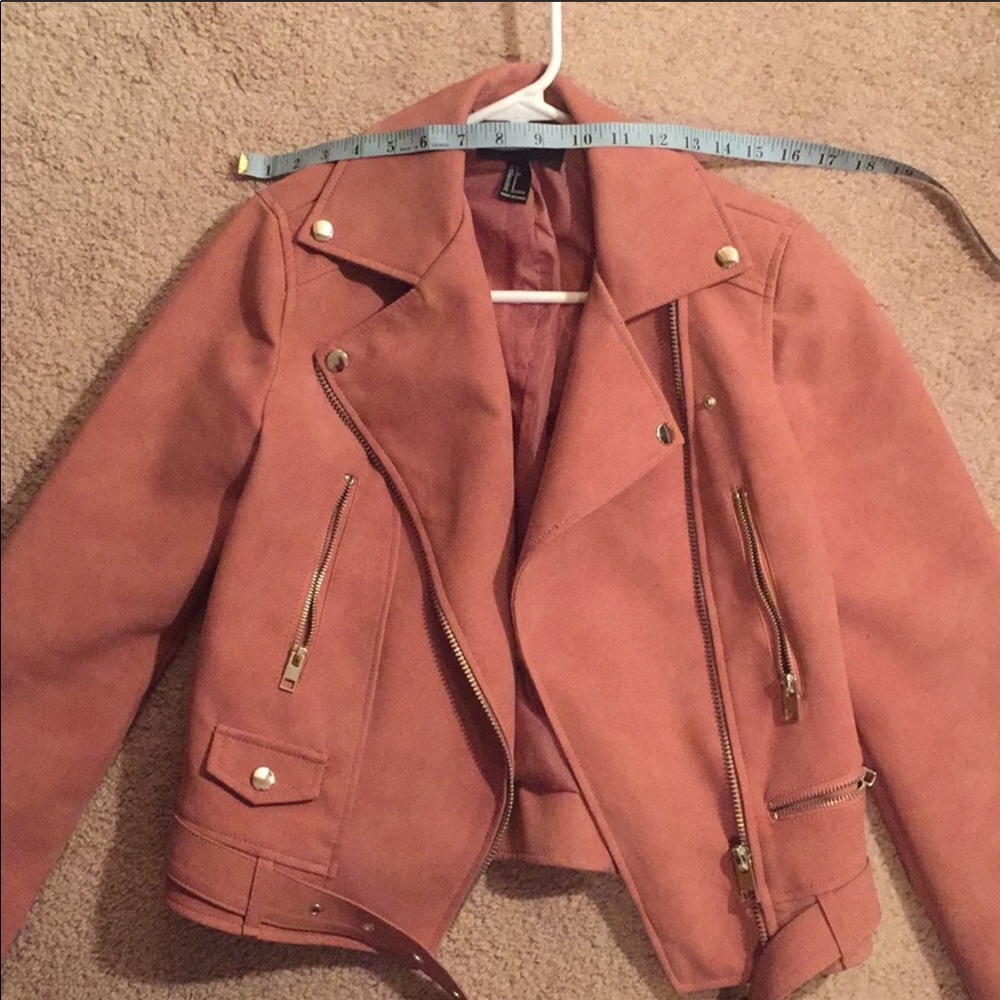 Pink small oversized moto jacket. Like new. - Picture 6 of 8